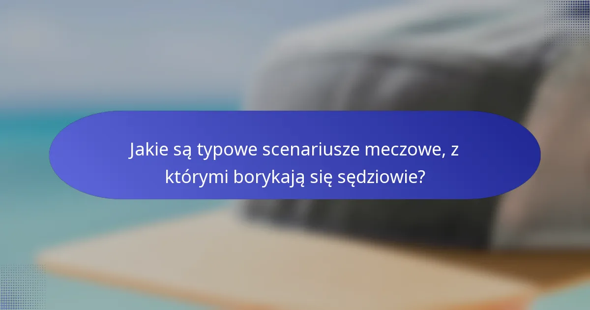 Jakie są typowe scenariusze meczowe, z którymi borykają się sędziowie?